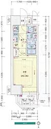 プレサンス谷町九丁目駅前 1Kの間取図画像