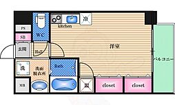 willDo上本町イースト ワンルームの間取図画像