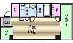 鶴橋末広ビル ワンルームの間取図画像