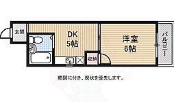 かねまつ南巽マンション 1DKの間取図画像