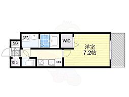 大阪市阿倍野区天王寺町北2丁目マンション 1Kの間取図画像