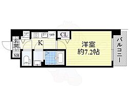 スワンズシティ大阪イースト 1Kの間取図画像