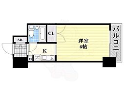 グラン・ドムール玉造 ワンルームの間取図画像
