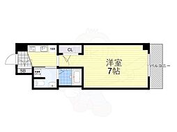 ラシーヌ天王寺町南 1Kの間取図画像