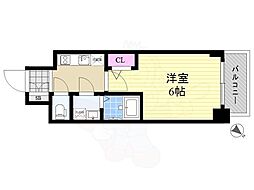 エスリード大阪城テラス 1Kの間取図画像