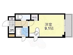 クレイドル森之宮 ワンルームの間取図画像
