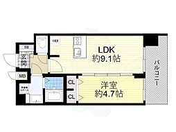 プレサンス森ノ宮THEゲート 1LDKの間取図画像