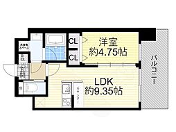 プレジオ布施ASIAN 1LDKの間取図画像