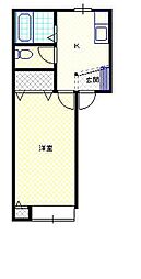 ミキ新栄町 1Kの間取図画像