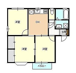 アドニスガーデンA 3DKの間取図画像