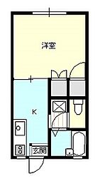 サンブライト3 1Kの間取図画像