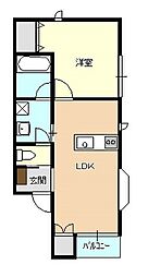 ポプレーア 1LDKの間取図画像