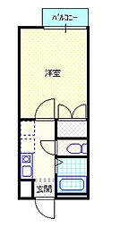 アクシス・4 1Kの間取図画像