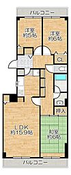 ダイアパレス名谷 3LDKの間取図画像