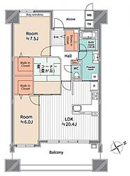 リブコートオリジン 3LDKの間取図画像