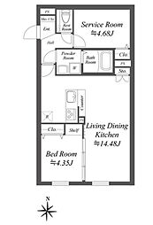 SOLASIA residence世田谷代田 1SLDKの間取図画像