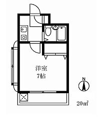 小田急小田原線 経堂駅 徒歩7分の賃貸マンション 3階1Kの間取り