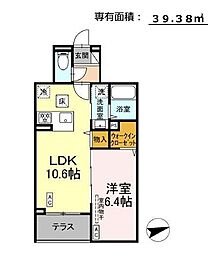 小田急小田原線 祖師ヶ谷大蔵駅 徒歩10分の賃貸アパート 1階1LDKの間取り