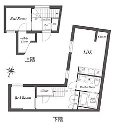 東急世田谷線 三軒茶屋駅 徒歩7分の賃貸マンション 1階2LDKの間取り