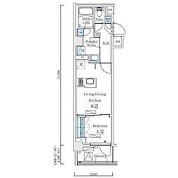 小田急小田原線 東北沢駅 徒歩2分の賃貸マンション 1階1LDKの間取り