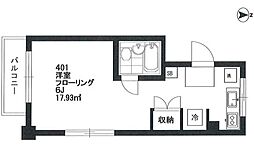 小田急小田原線 豪徳寺駅 徒歩6分の賃貸マンション 4階1Kの間取り