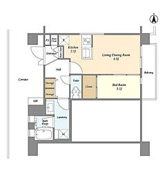 京急本線 大森町駅 徒歩5分の賃貸マンション 1階1LDKの間取り