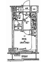 東急東横線 新丸子駅 徒歩1分の賃貸マンション 5階1Kの間取り