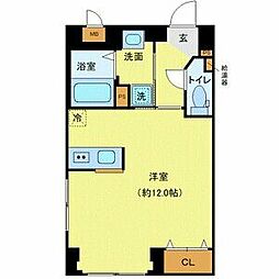 東急池上線 池上駅 徒歩3分の賃貸マンション 3階ワンルームの間取り