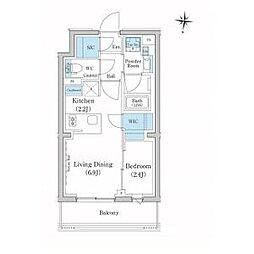 東急池上線 池上駅 徒歩5分の賃貸マンション 3階1LDKの間取り