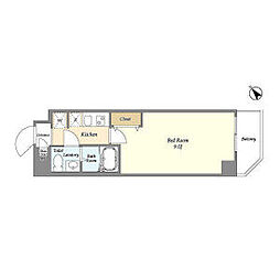京急本線 雑色駅 徒歩8分の賃貸マンション 3階1Kの間取り
