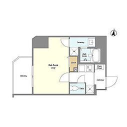 JR京浜東北・根岸線 大森駅 徒歩12分の賃貸マンション 4階1Kの間取り