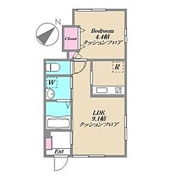 東急多摩川線 武蔵新田駅 徒歩6分の賃貸アパート 1階1LDKの間取り