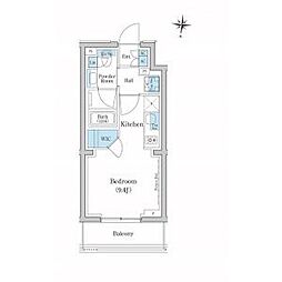 東急池上線 池上駅 徒歩5分の賃貸マンション 3階ワンルームの間取り