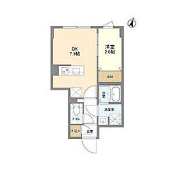 京王井の頭線 駒場東大前駅 徒歩7分の賃貸マンション 3階1DKの間取り