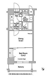東急田園都市線 駒沢大学駅 徒歩1分の賃貸マンション 8階1DKの間取り
