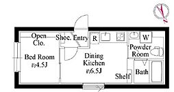 東急多摩川線 矢口渡駅 徒歩5分の賃貸マンション 1階1DKの間取り