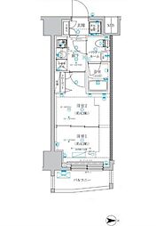 東急池上線 蓮沼駅 徒歩4分の賃貸マンション 14階2Kの間取り