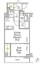 東急田園都市線 池尻大橋駅 徒歩8分の賃貸マンション 1階1LDKの間取り