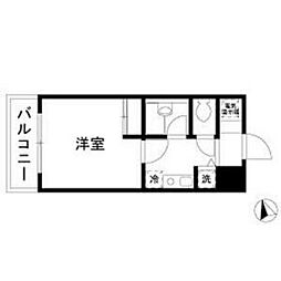 東急池上線 蒲田駅 徒歩7分の賃貸マンション 4階1Kの間取り