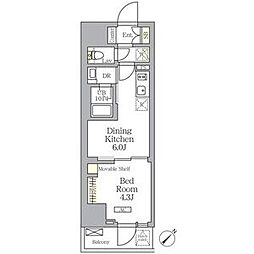 JR京浜東北・根岸線 大森駅 徒歩9分の賃貸マンション 11階1DKの間取り