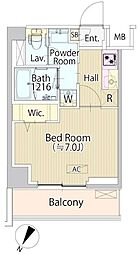 京王線 幡ヶ谷駅 徒歩11分の賃貸マンション 1階1Kの間取り