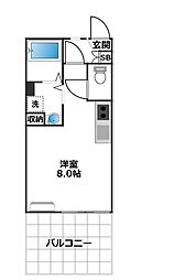 京王井の頭線 新代田駅 徒歩2分の賃貸アパート 1階1DKの間取り