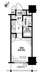 京急本線 梅屋敷駅 徒歩3分の賃貸マンション 2階1Kの間取り
