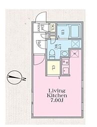 京王井の頭線 明大前駅 徒歩5分の賃貸マンション 1階ワンルームの間取り
