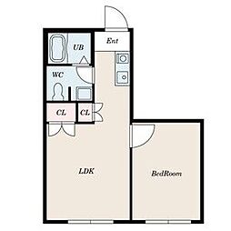 東急東横線 祐天寺駅 徒歩11分の賃貸アパート 3階1LDKの間取り