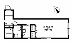東急田園都市線 三軒茶屋駅 徒歩14分の賃貸マンション 4階1LDKの間取り