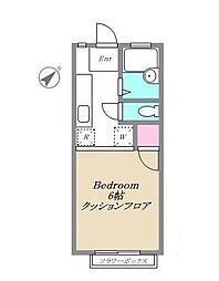 東急世田谷線 世田谷駅 徒歩3分の賃貸アパート 1階1Kの間取り