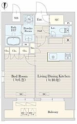 東京メトロ千代田線 代々木上原駅 徒歩6分の賃貸マンション 5階1SLDKの間取り