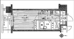 東急田園都市線 桜新町駅 徒歩11分の賃貸マンション 3階1Kの間取り