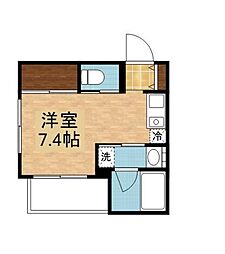 小田急小田原線 下北沢駅 徒歩14分の賃貸マンション 1階ワンルームの間取り